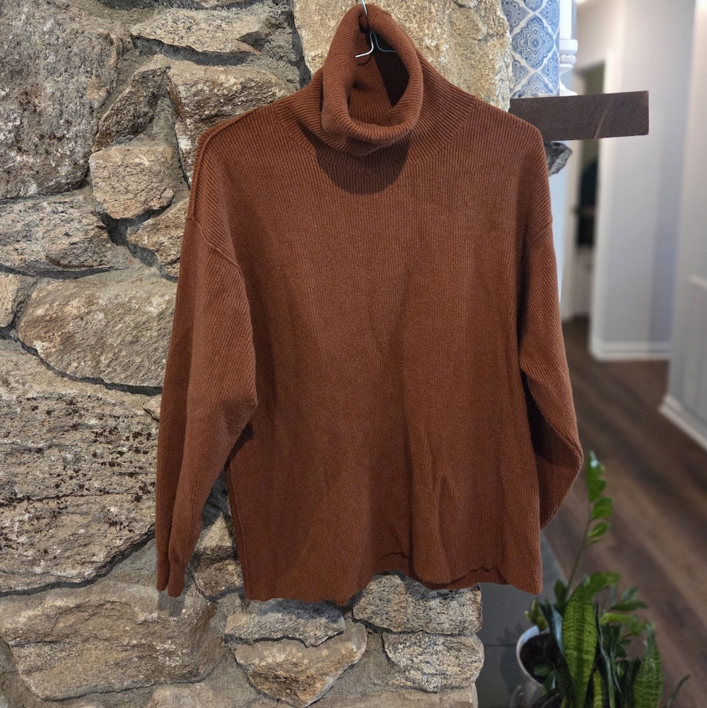 Free People Warm Brown Turtleneck Sweater - Picture 3 of 7